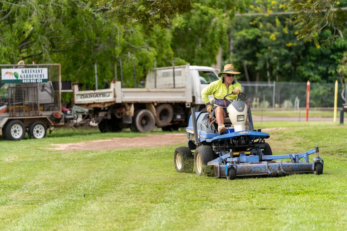 Green Ant Gardeners company truck with branding